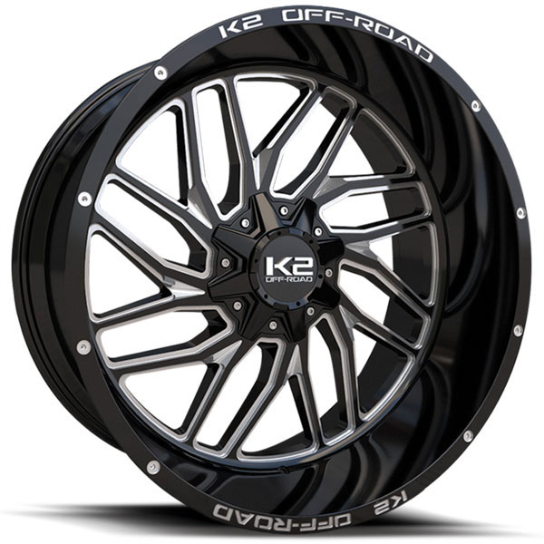 K2 OffRoad K20 Grid-Iron Gloss Black with Milled Spokes