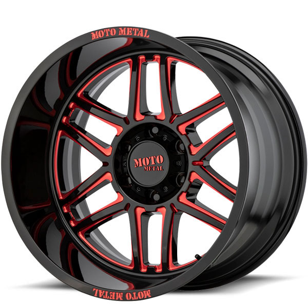 Moto Metal MO992 Folsom Gloss Black with Red Milled Tint