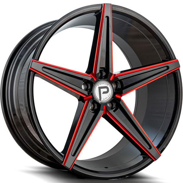 Pinnacle P202 Supreme Gloss Black with Red Milled Spokes