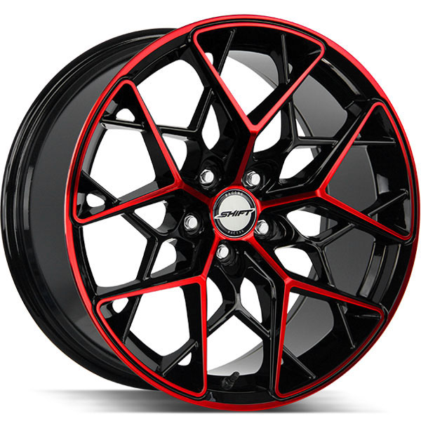 Shift Piston Gloss Black with Candy Red Machined Face