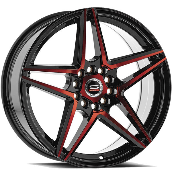 Spec-1 SP-54 Gloss Black with Red Milled Spokes