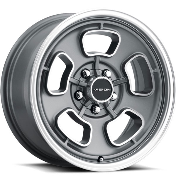 Vision 148 Shift Satin Grey with Machined Face and Lip 5 Lug