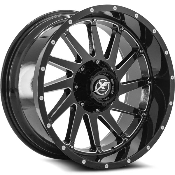 XF Off-Road XF-216 Gloss Black with Milled Spokes