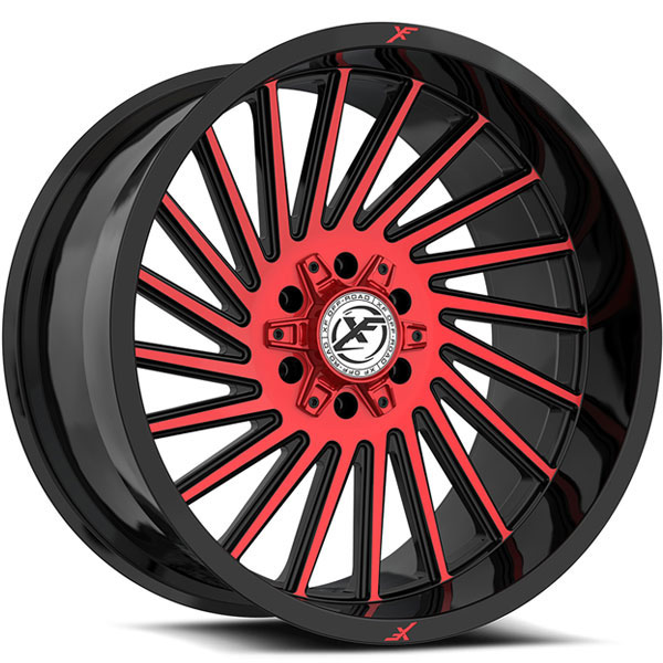 XF Off-Road XF-239 Gloss Black with Red Milled Spokes